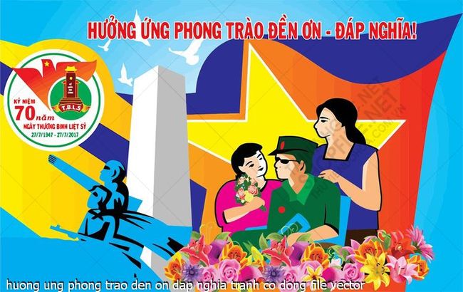 huong ung phong trao den on dap nghia tranh co dong file vector